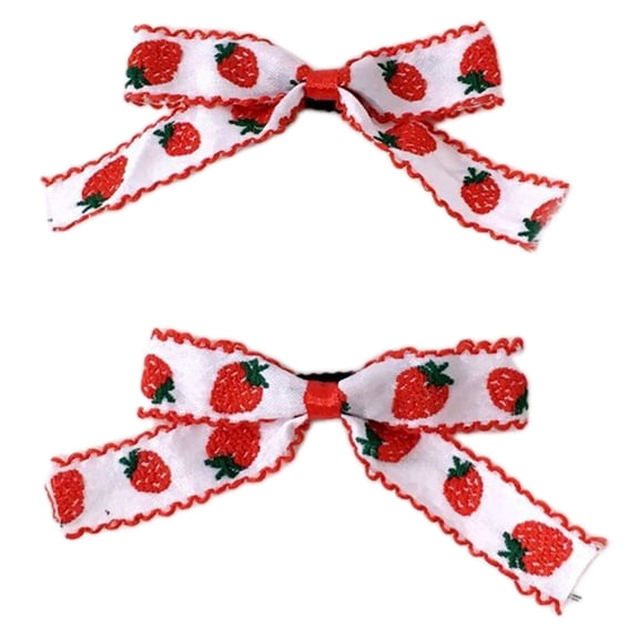 2PCS Delicate Plaids Strawberry Side Clip Mini Top Hat for Sweet Girls