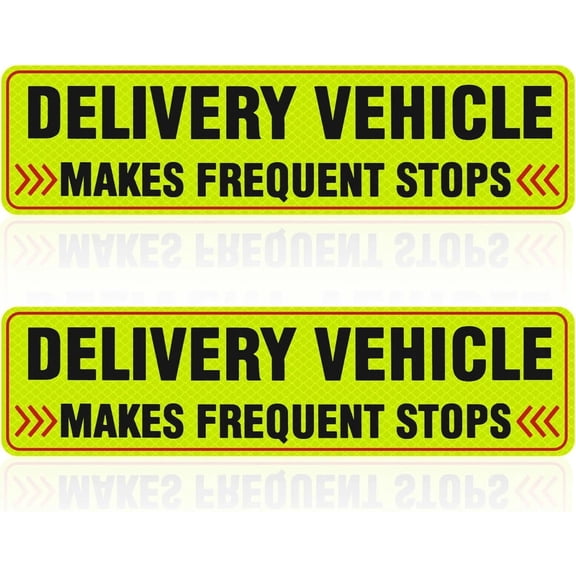2PCS Delivery Driver Magnet for Car,Reflective Frequent Stops Car Magnet for Cle