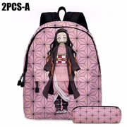 KCYSTA 2PCS Demon Slayer Cosplay Schoolgirl Schoolbag Backpack
