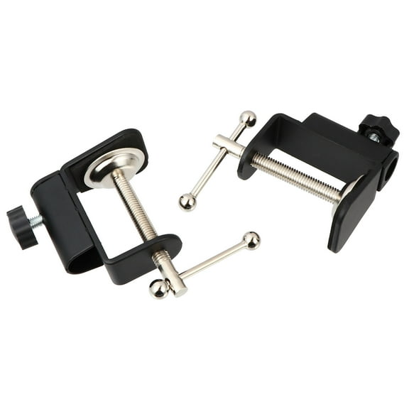2PCS Desk Microphone Mount Clip C Shape Mic Clamp for Scissor Arm Stand Holder