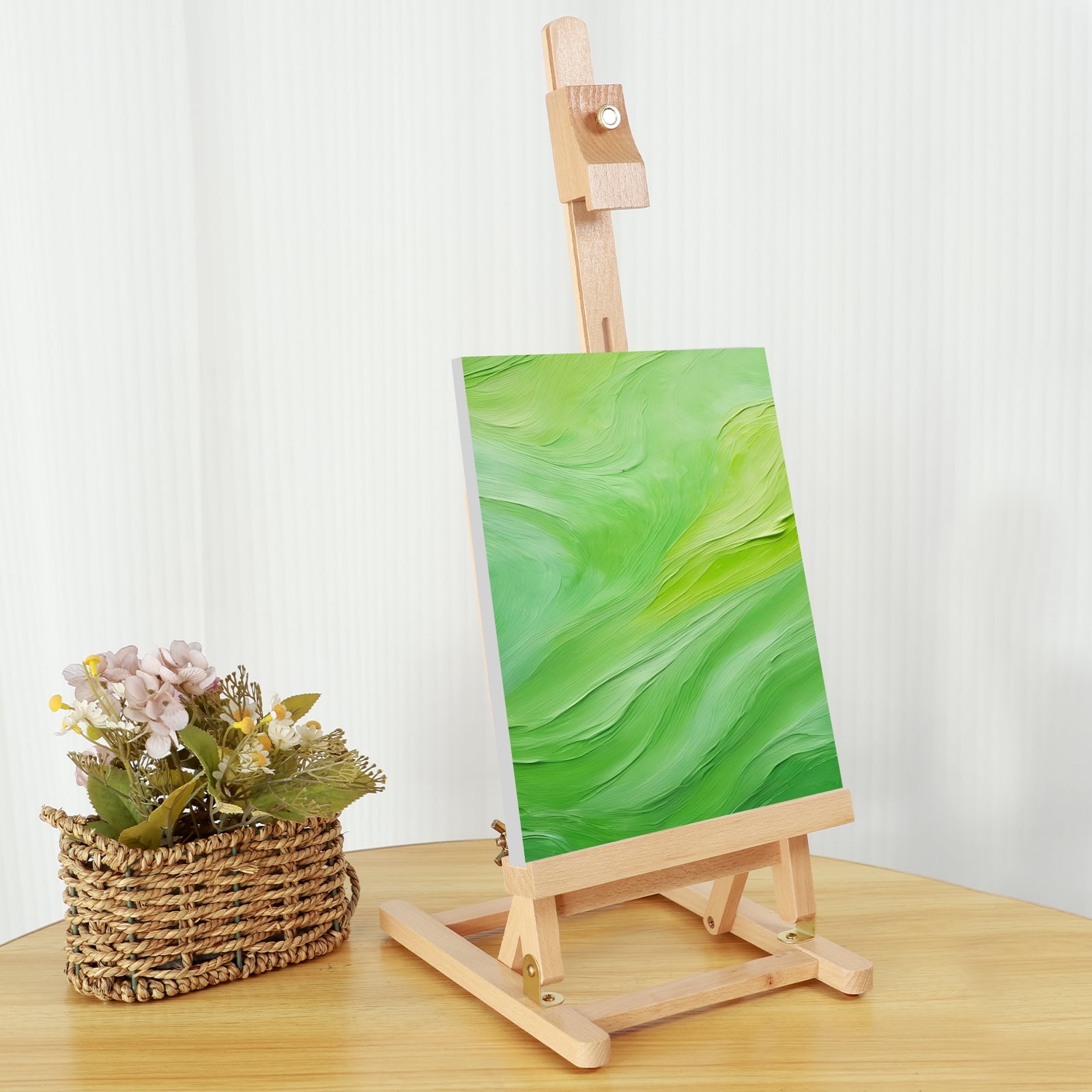 Wooden Tabletop Art Easel With Storage - Adjustable Height & Angle For Painting