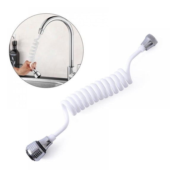 2PCS Detachable Sink Faucet Sprayer Household Kitchen Faucet Lengthened Extender Long Hand Held Sink Hose Portable Retractable Foaming Water Tap