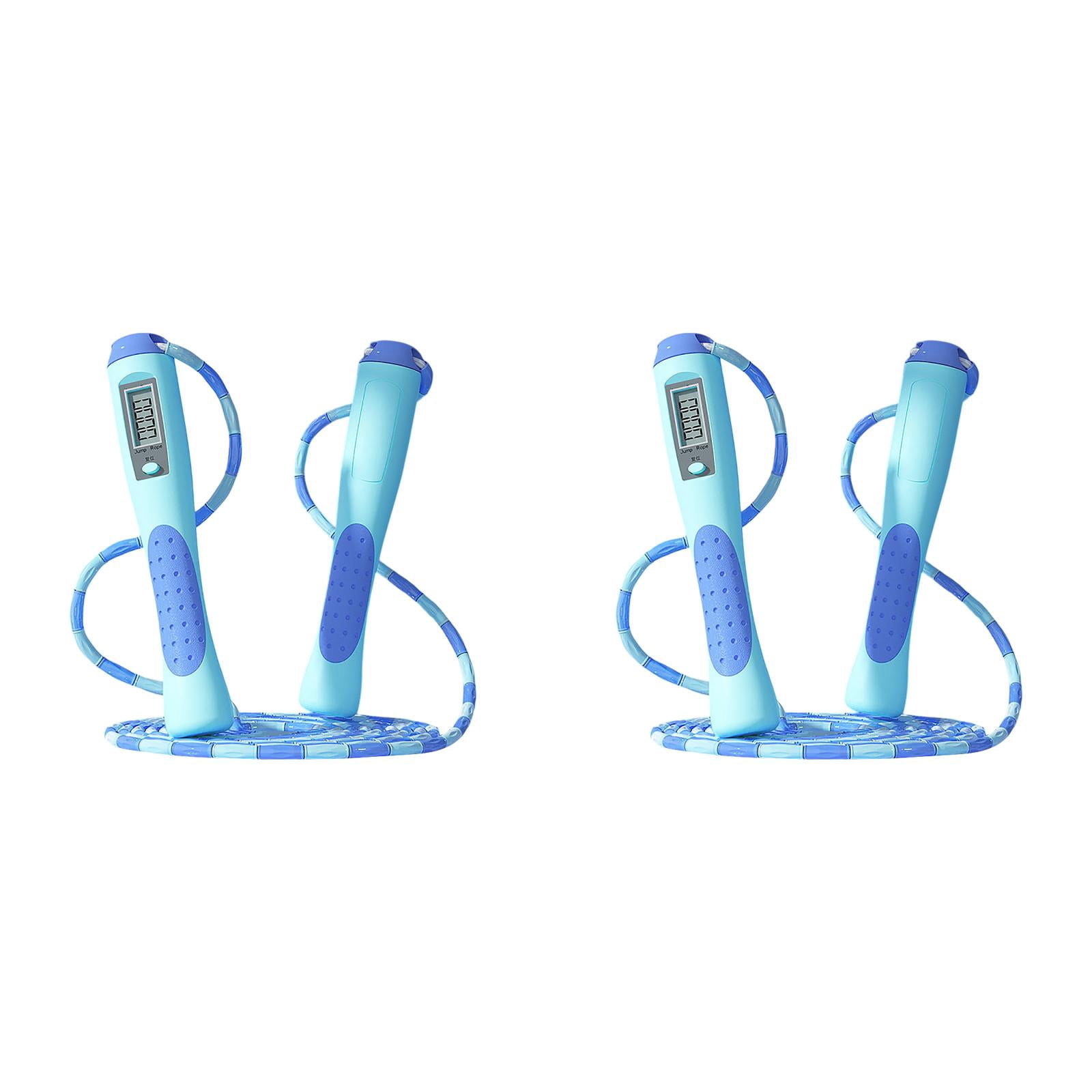 2PCS Digital Counting Jump Rope Adjustable Smart Skipping Rope with Counter for Fitness,Workout Boxing High-Speed Tangle-Free Exercise Rope for Men,Women, for Home Gym Cardio Training(110In)
