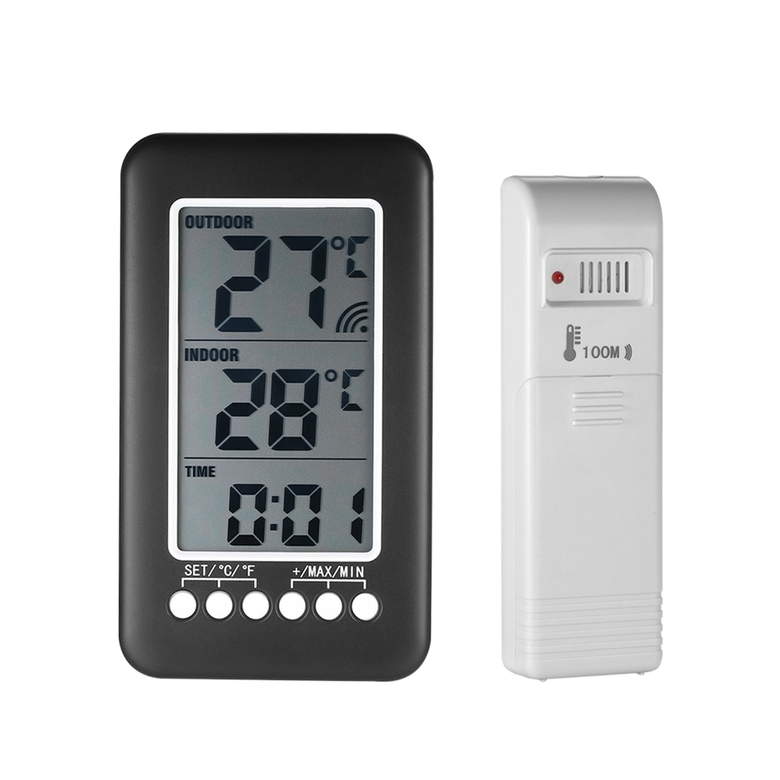 2PCS Digital Thermometer Clock Function LCD Wireless Temperature Meter Electronic Weather Station ,Fast Response