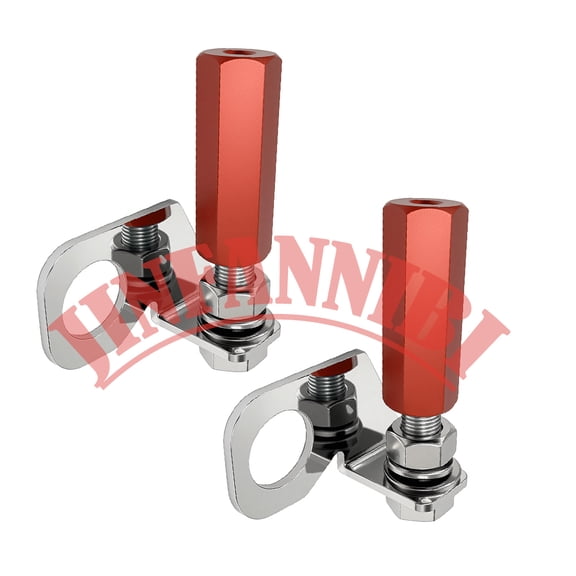 2PCS Dirt Bike Flag Mount, Motorcycle Motocross Dune Flag, Motorcycle Flag Mount, 22.5mm Rear Axle Mounting Holder Set for Quick Install 1/4" Whip Flag Pole - Red