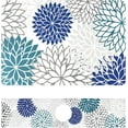 thumbnail image 1 of 2PCS Dish Drying Mats for Kitchen Counter, 12"x20" Absorbent Coffee Bar Mat with Blue Floral Pattern & Kitchen Sink Splash Guard for Coffee Maker Coffee Pot Espresso Machine Dining Room Decoration, 1 of 7