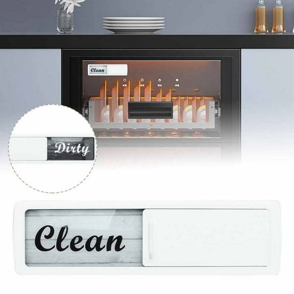 2PCS Dishwasher Clean Sign - Strong Non-Scratch Dishwasher Indicator - Kitchen Organization Tool for Clean/ Dish Status