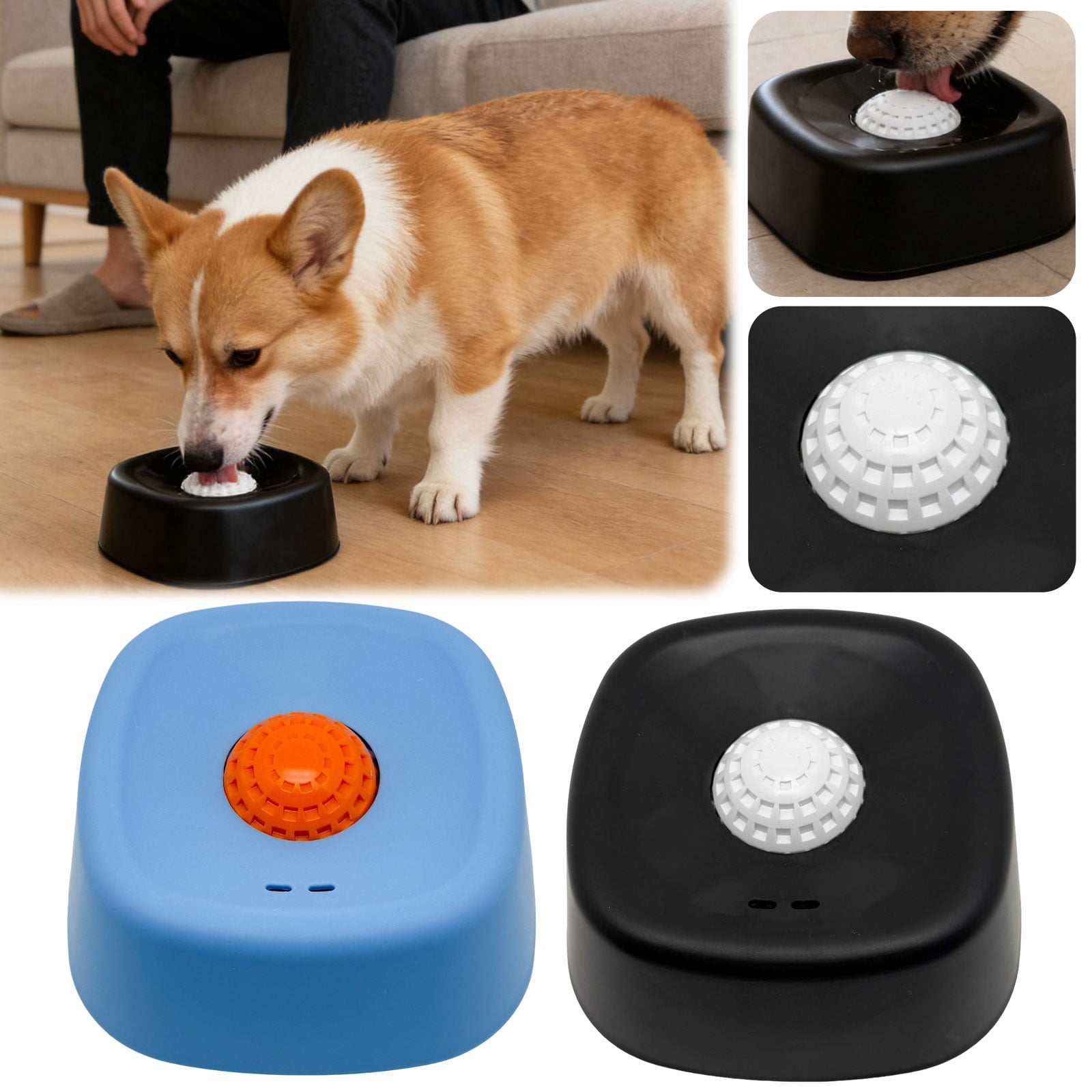 2PCS Dog Lick Bowl Slow Feeder Dog Bowls with Rolling Ball, Interactive Dog Slow Feeder Bowl for Liquid Wet Food & Treats, Non-Slip Dog Licking Bowl for Dogs Cats Small Pets Indoor Outdoor