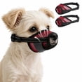 thumbnail image 1 of 2PCS Dog Muzzles, Soft Muzzle for Small Dogs to Prevent Biting Barking Eating Chewing, Adjustable Air Mesh Breathable Dog Mouth Guard for Grooming, 1 of 9