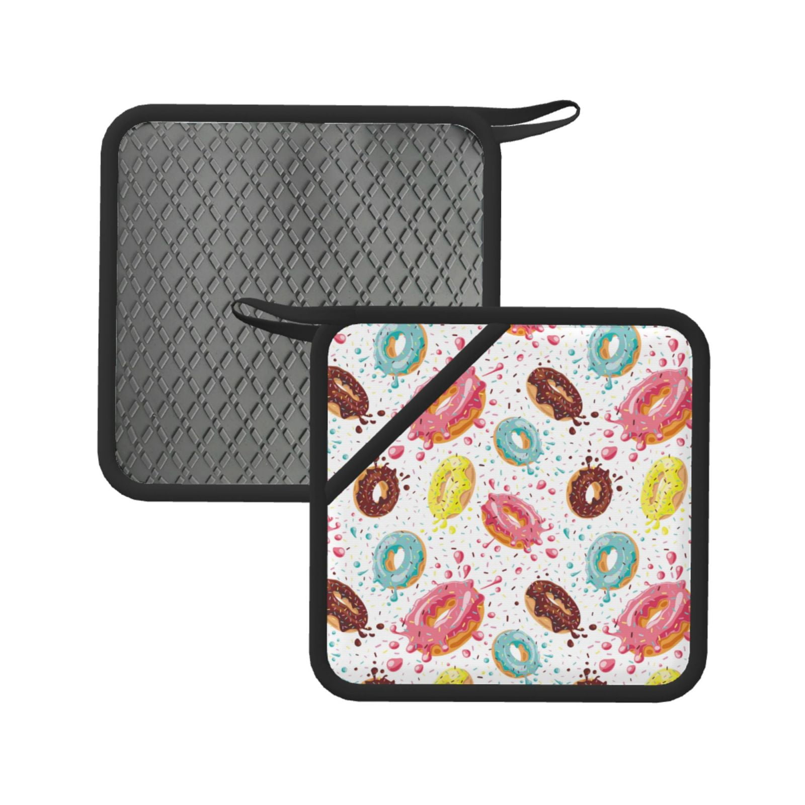 2PCS Donut Print No.9018 Pot Holders for Kitchen Heat Resistant