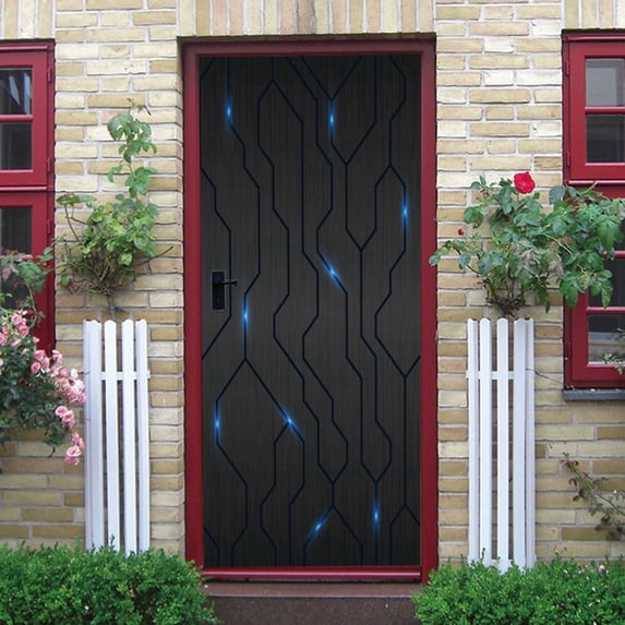 2PCS Door Stickers Decals,Self-Adhesive Waterproof Removable Door Murals Wallpaper, PVC Geometric Decorative Door Sticker for Bedroom Livingroom Bathroom Door Decal Decoration