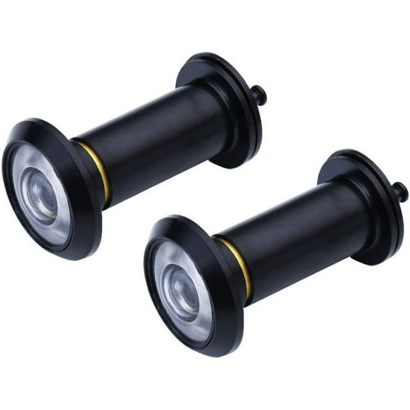 2PCS Door Viewer, 200 Degree Door Viewer Peephole with Cover for Home Office Hotel,Black