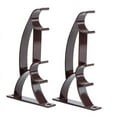 thumbnail image 1 of 2PCS Double Curtain Rod Bracket Heavy Duty Aluminum Alloy Support Holder for Window Drapery Hardware Stable Wall Mounted Design for Home Use,curtain bracket,Brown, 1 of 2