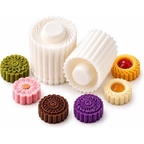 2PCS 2-in-1 Double-Ended Pastry Mold, Reversible Mooncake & Cookie ...