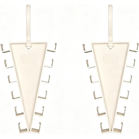 2PCS Double Sided Closet Organizer Hanger, V Shaped Multi Hook Saving Space Hat Belt Rack, Durable PP Plastic Hanging Storage Holder for College Dorm
