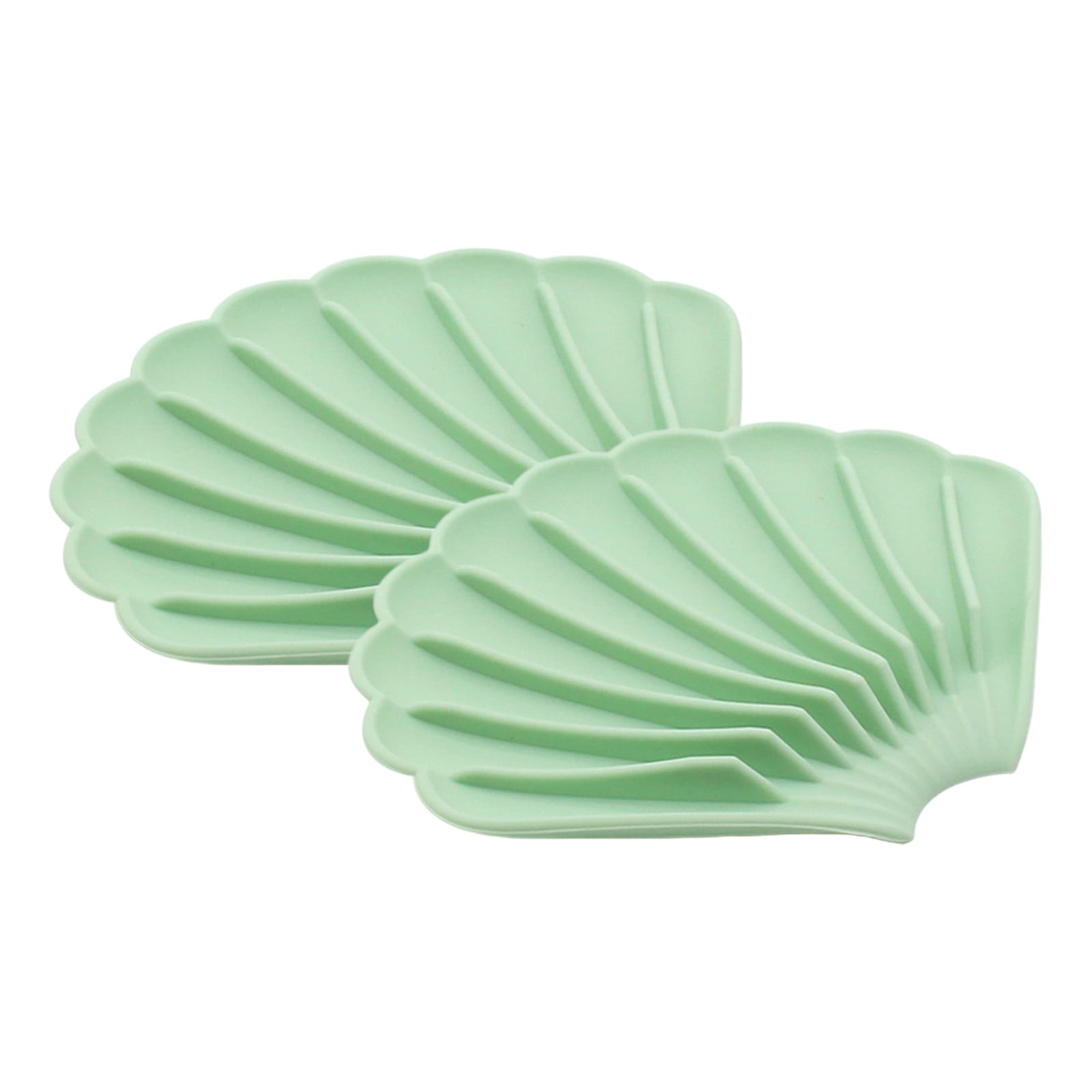 2PCS Drain Silicone Soap Box Deflecting Soap Dish Non Slip Soap Mat