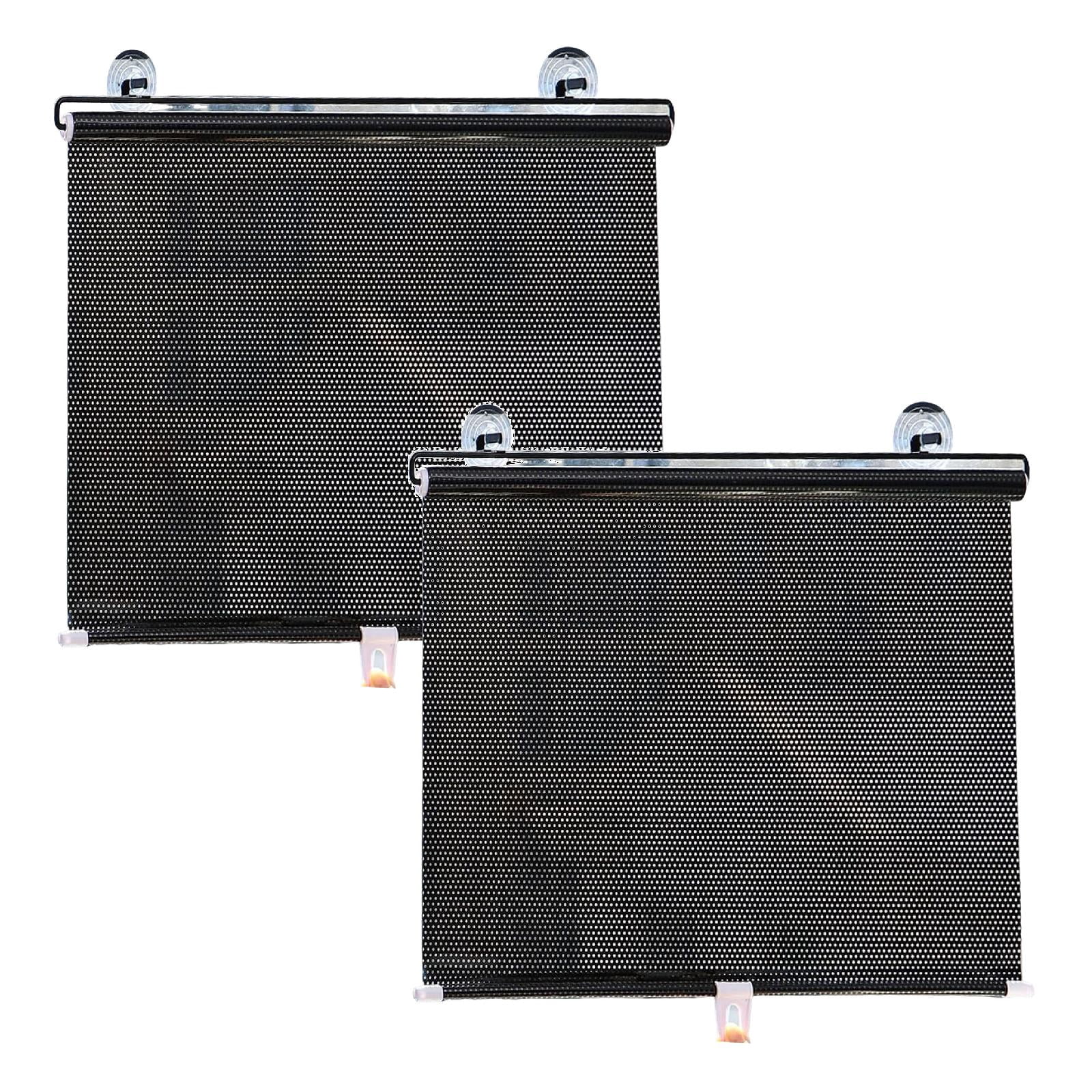 2PCS No Drilling Portable Window Shades Thermal Insulated Sun Privacy Curtains Stretchable Curtain Protections Curtain Windscreen Shade Window Blind for Kitchen & Vehicle Use