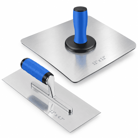 2PCS - Drywall Hawk & Trowel Set, Aluminum and Stainless Steel Plastering Tools