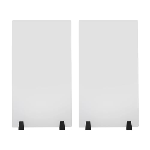 2PCS Dual Frosted Plexiglass, 30'' x 18'' Dual Frosted Acrylic Sheet with 2 Clamp, Clamp-on Acrylic Cubicle Panels for Desk Privacy, Frosted Glass Panel for Office$$Building Supply