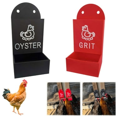 2PCS Dual-Purpose Chicken Feeder - Oyster Shell and Grit Combo Dispenser, 3D Printed Design for Coop, Decorative Yet Functional Poultry Accessory A,B