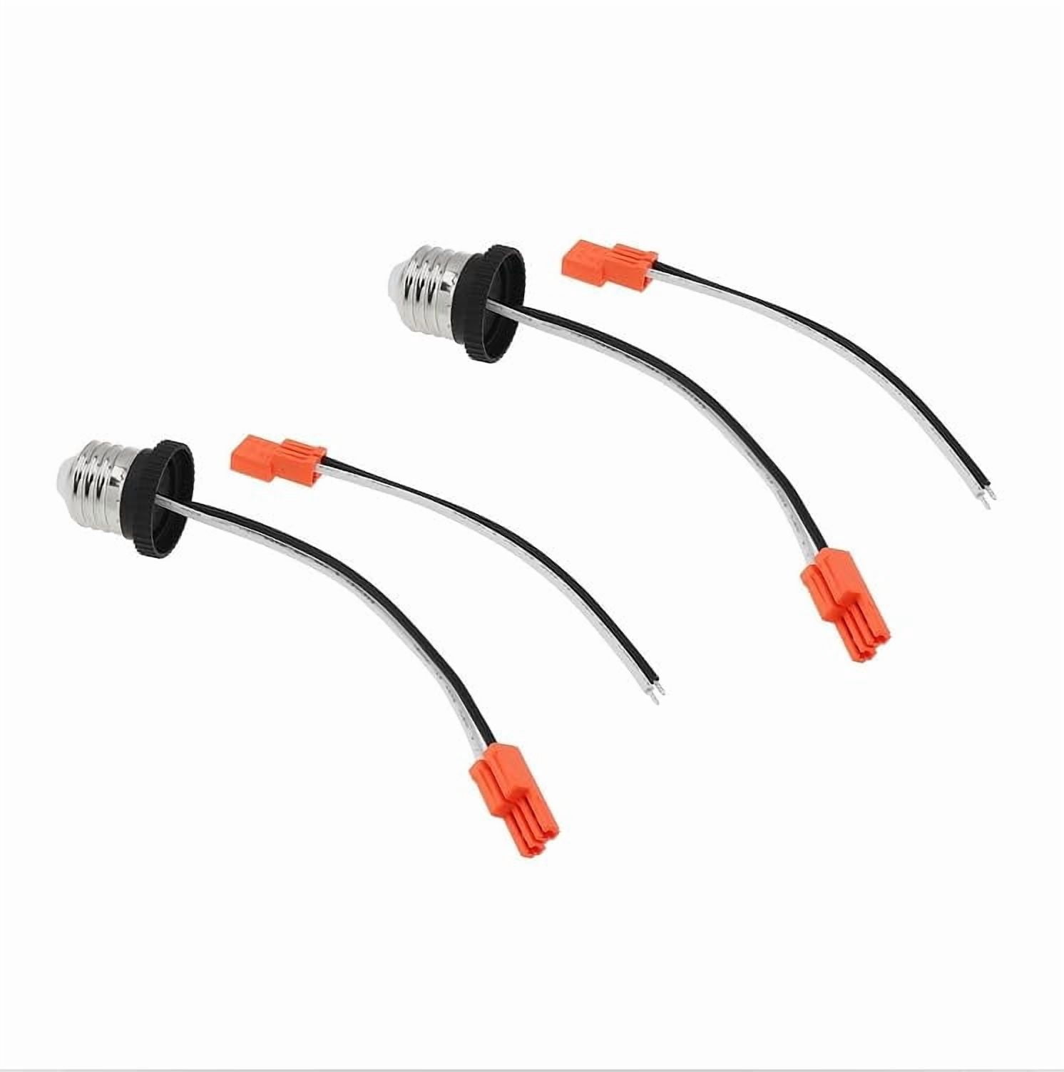 2PCS E26 Socket Adapter Light Bulb Pigtail for Ceiling Lights Downlight ...