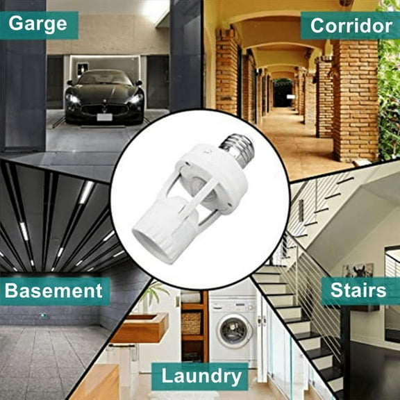 2PCS E27 Motion Sensor Light Switch 100-240V Motion Detector Base Lamp Holder with Light Control Smart Switch Bulb Socket