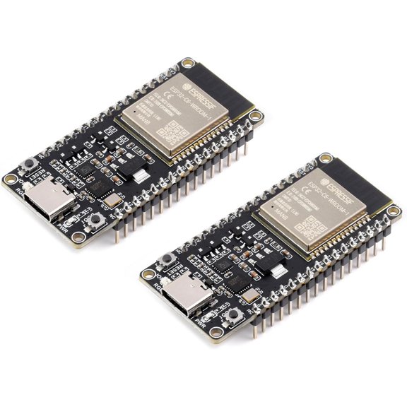2PCS ESP32-C6 Microcontroller, WiFi 6 Development Board, 160MHz Single-Core Processor, ESP32-C6-WROOM-1-N8 Module, Supports USB and UART Development with Pre-soldered Header
