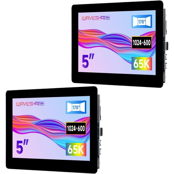 2PCS ESP32-S3 5inch Capacitive Touch Display Development Board, 5-Point Touch, 32-Bit LX7 Dual-Core Processor, Support Wi-fi & BLE, with Onboard Antenna, 1024x600 Display Resolution