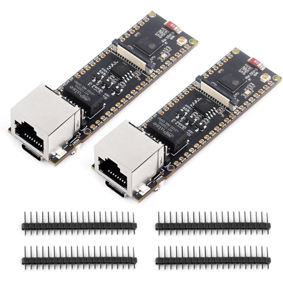 2PCS ESP32-S3 ETH Development Board, 10/100Mbps RJ45 Ethernet Port, Wi-Fi & BT Support, 240MHz Dual Core Processor, Onboard Type-C Port and TF Card Slot, Board ONLY