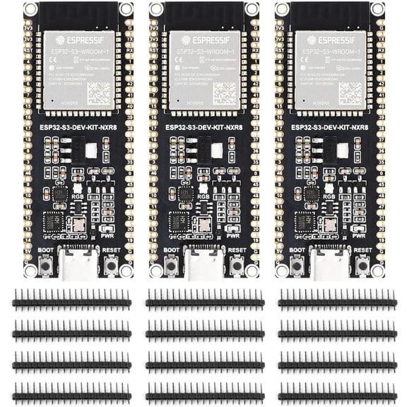 2PCS ESP32-S3 Microcontroller, 2.4GHz Wi-Fi Development Board, 240MHz Dual Core Processor, ESP32-S3-WROOM-1 Module, 16MB Flash, Without Header