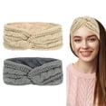 thumbnail image 1 of 2PCS Ear Warmers Headband for Women Hair Accessories Thick Chunky Crochet Knitted Winter Turban Headbands Winter Accessories for Women and Girls, 1 of 6