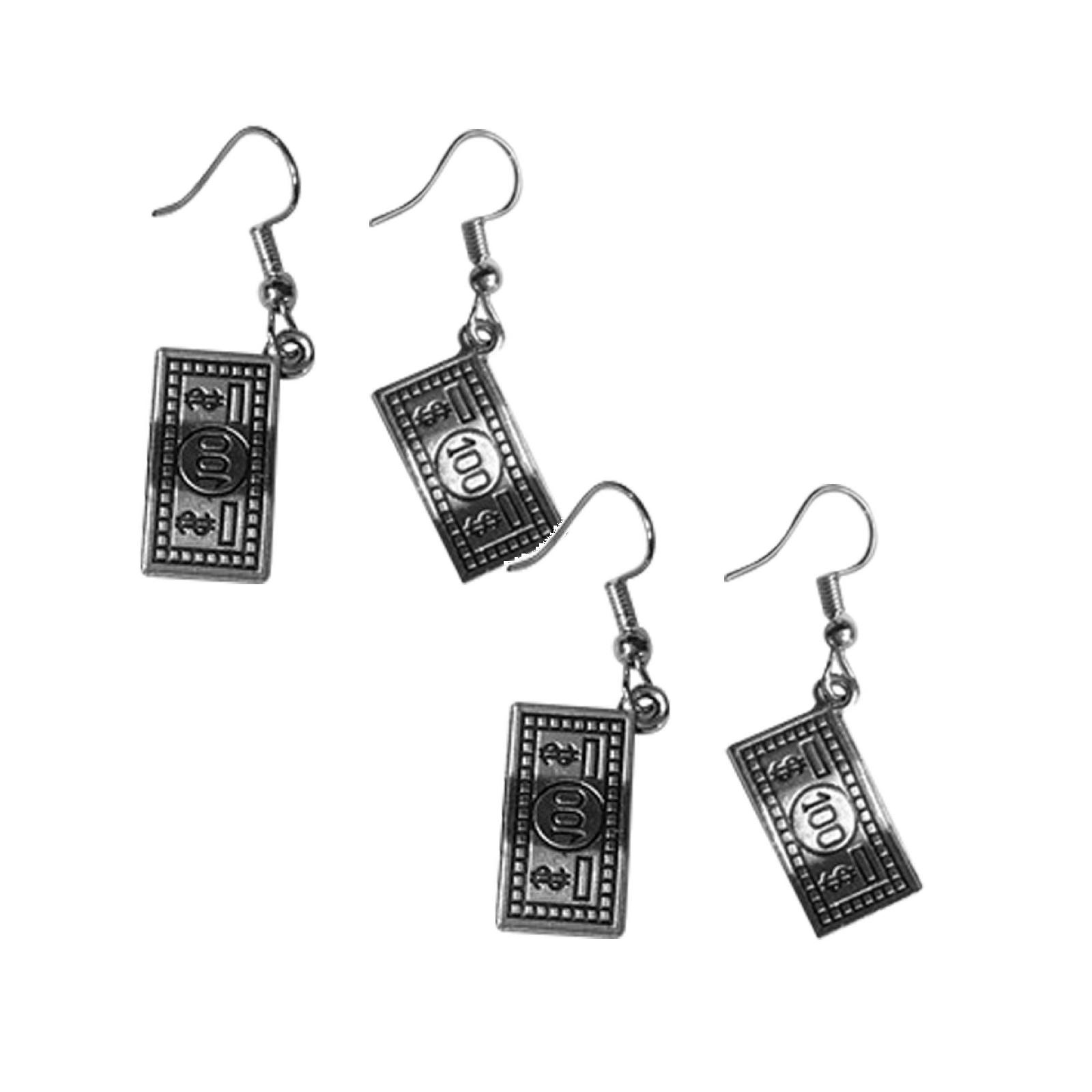 2PCS Earrings Funny Handmade Jewelry Dark Black Earrings Rose Paper