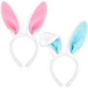 AUTRUCKER 2PCS Easter Bunny Ears Headbands, Bunny Ears Headbands, Easter Bunny Costume Accessories for Kids Women Girls, Party Favors, Easter Eggs, Easter Baskets
