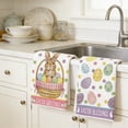 thumbnail image 1 of 2PCS Easter Bunny Kitchen Towels, Bunny Easter Hand Towels for Bathroom, Happy Easter Dish Hand Tea Towels, For Spring Home Housewarming Gift, 1 of 6