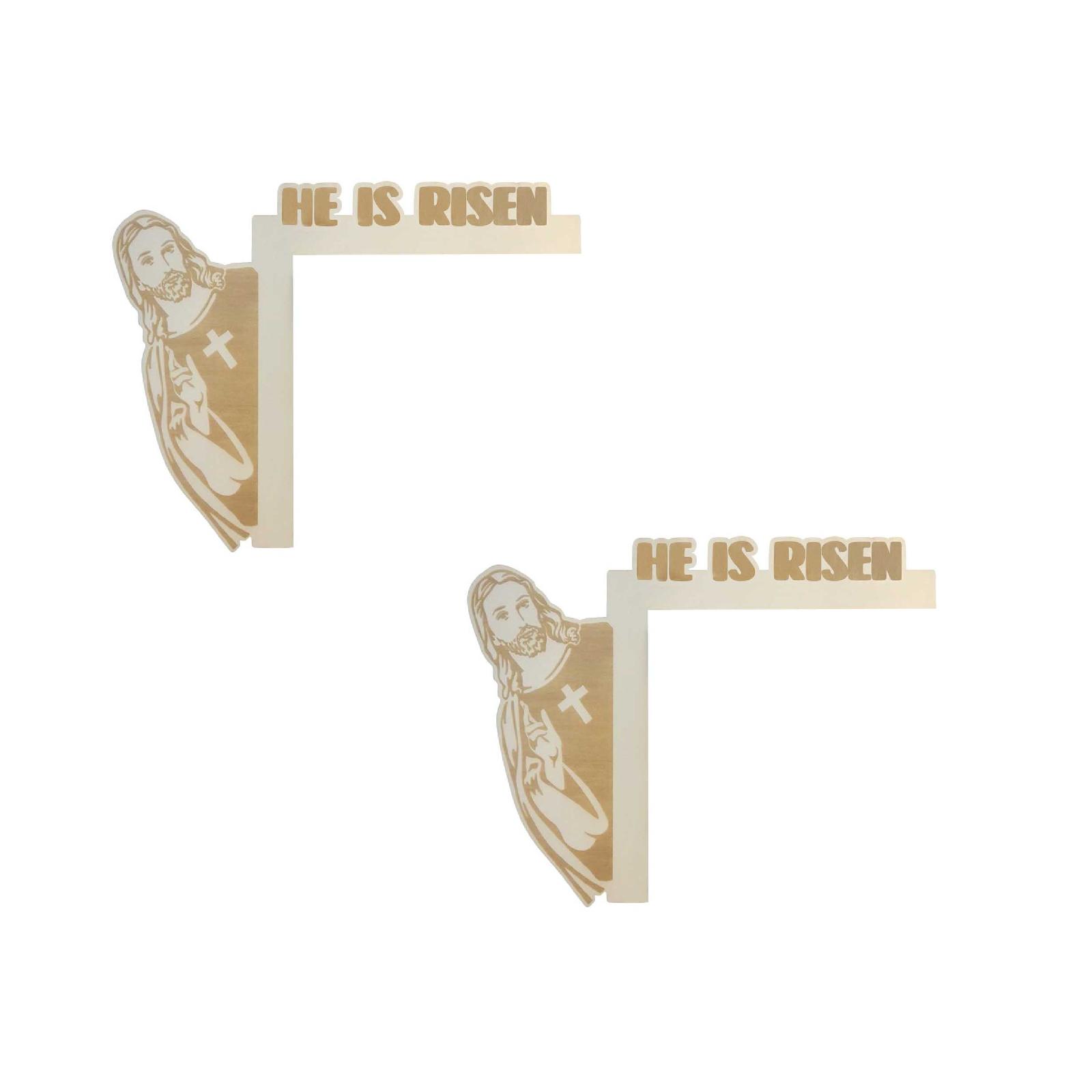 2PCS Easter Door Corner Decor Wooden Door Corner Door Frame Decor Wall