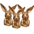 thumbnail image 1 of 2PCS Easter Gold bunny figurines, Easter Thinking bunny figurines and statues decor, Cute Rabbit Statue for Spring Living Room Shelf Mantel Decorations, 1 of 6