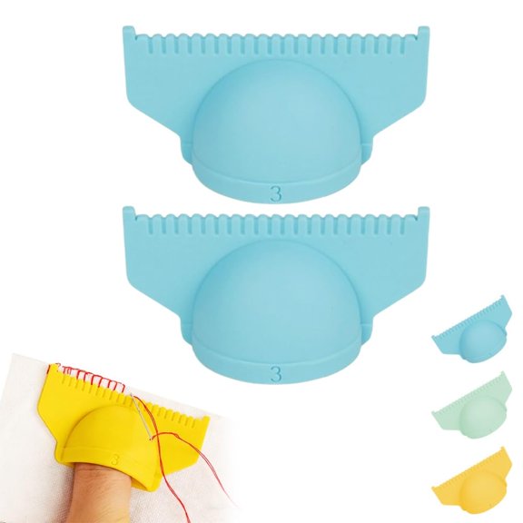 2PCS Edge Stitch Lock and Sewing Gauge, 3mm/4mm Sewing Templates Rulers, Soft Edge Sewing Lockranding Tool for Sewing Straight (Blue, 4mm)