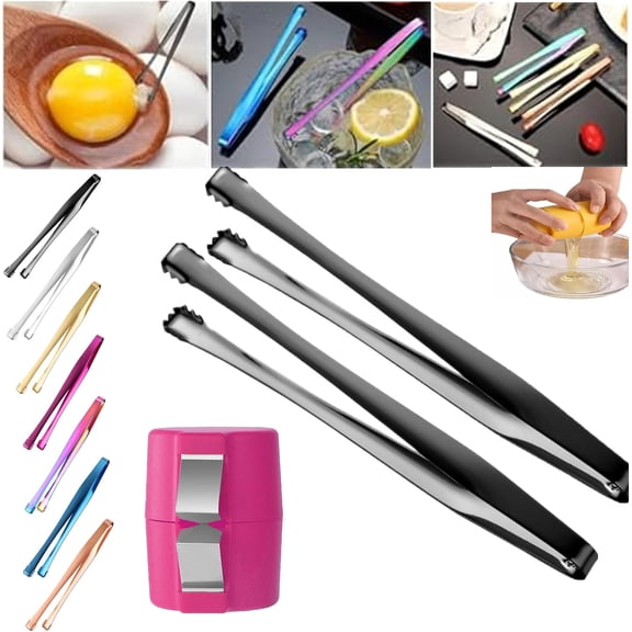2PCS Egg Chalaza Removal Tool with Eggs Opener,Chalaza Remover, Egg Chalaza Remover,Broken Eggshell Removal Tong, Ice Tong,Sugar Tong,Egg Chalaza Membrane Remover, Essential Kitchen Gadget for Chefs