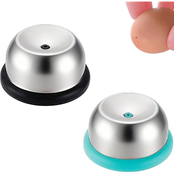 2PCS Egg Piercer for Raw Eggs, Stainless Steel Needle Egg Punch Tool with Black or Blue Anti-Slip Base to Get Good Hard Boiled Eggs for Home and Commercial Kitchen Use