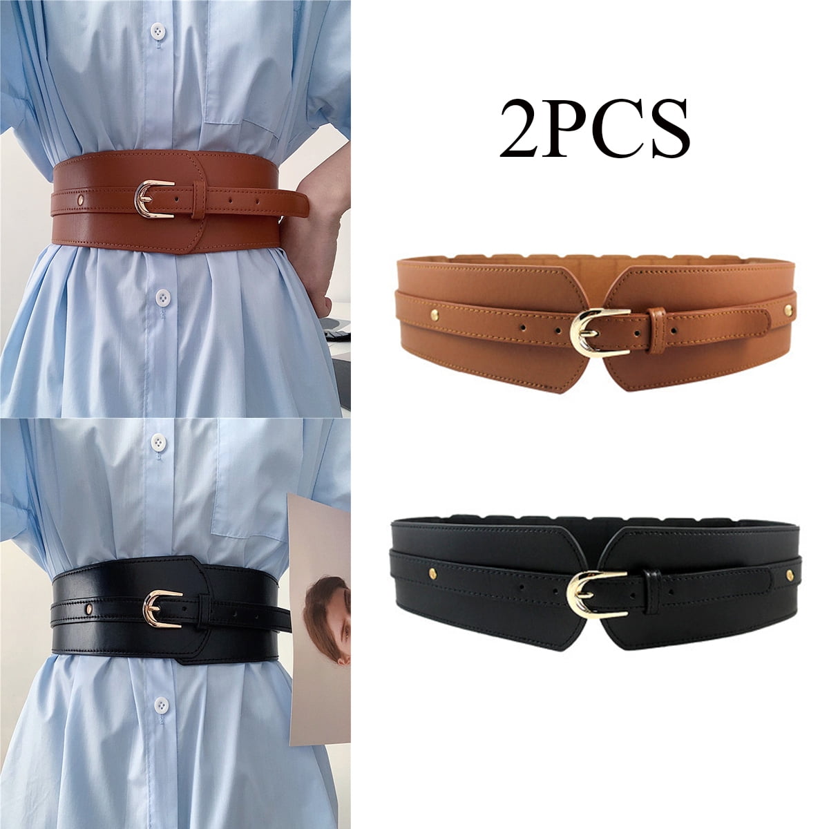 Retro Style Elastic Waist Belt Dresses Waist Buckle Corset Belt up Womens  Belts Stretch Waistband Clothing Accessory 