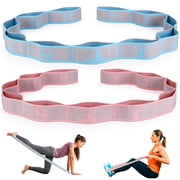 2PCS Elastic Yoga Stretching Strap with 11 Loops, CEILIWEN Elastic Band For Physical Therapy,Pilates Stretch Band,Elastic Exercise Bands, Leg Stretching Strap,Stretch Resistance Bands For Exercise