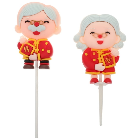 MOKKHNB Birthday Cake Decorations Red Resin 2Pcs 2.95X1.97X0.39in