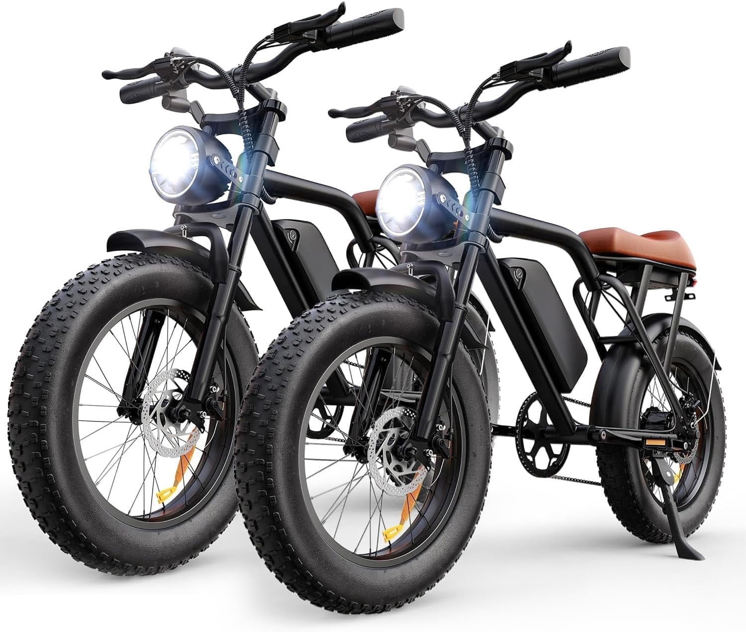 2PCS Electric Bike for Adults, 2200W, 35MPH & 75 Miles, 20"x4" Fat Tire, 48V 15.6Ah Removable Battery, 7-Speed & 3 Modes, Full Suspension E Mountain Bike, UL 2849 Certified