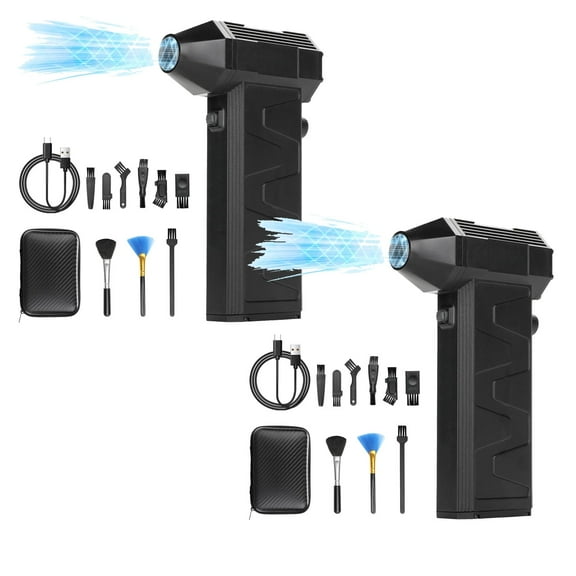 2PCS Electric Compressed Air Duster,Cordles,Stepless Speed Motor, Rechargeable Dust Blower, Type-C Fast Charge, for Automobiles,Outdoor