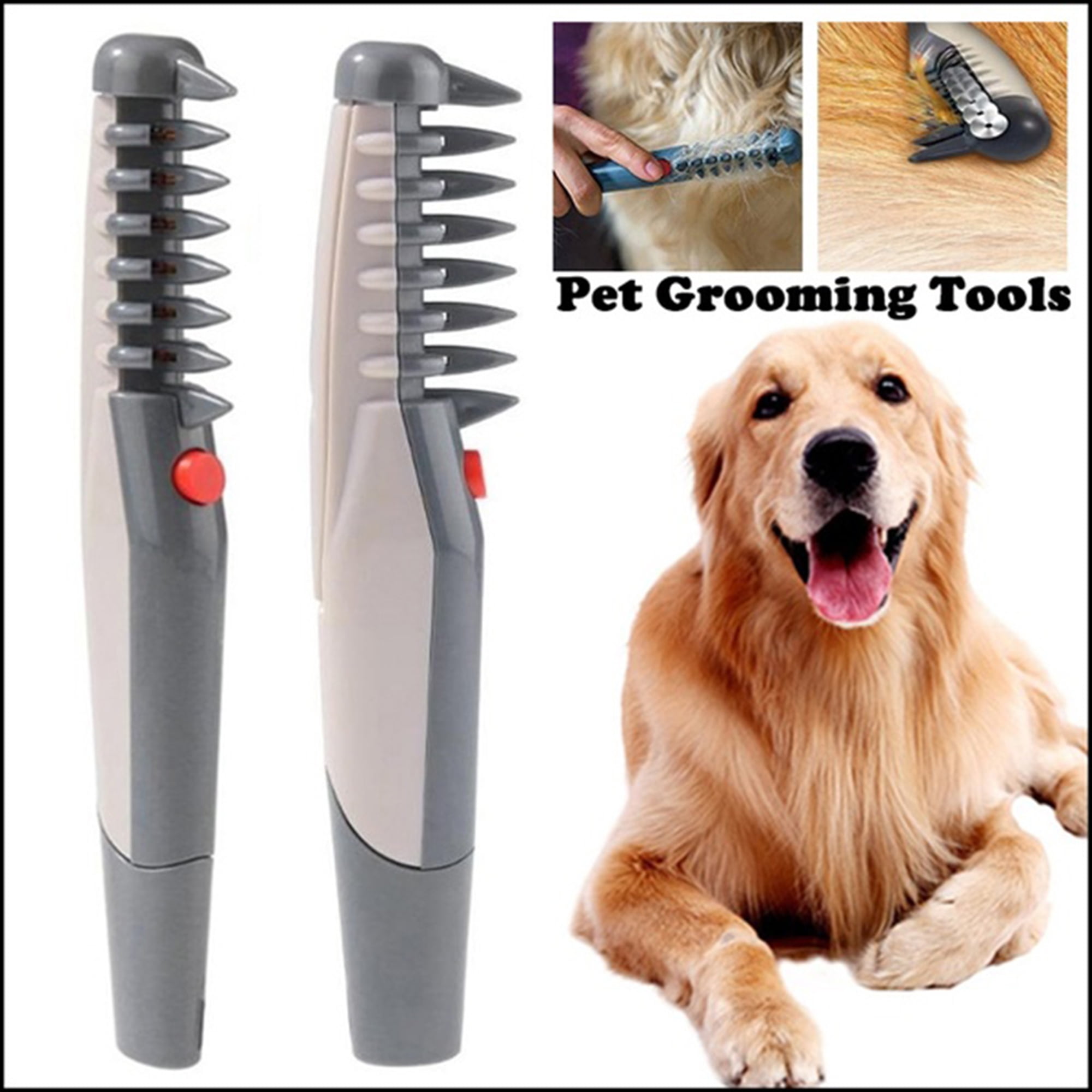 2PCS Electric Pet Grooming Tools Hair Trimming Grooming Comb Dog Cat Hairdressing Tool Pet Hair Scissor Trimmer Comb