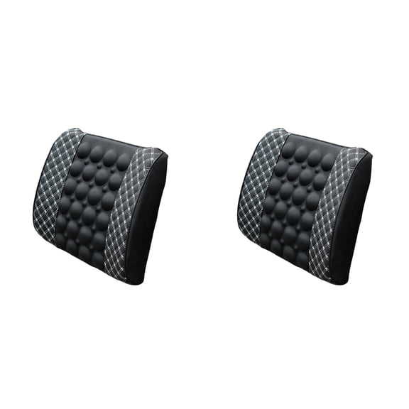 2PCS Electronic Massage Pillow & Seat Cushion Back Massager, Heated Vibration, for Car/Chair, with Adapter, Full Body Use 30x34x10cm