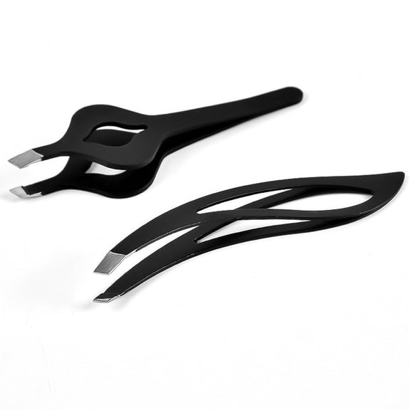 2PCS Electrophoresis Black Eyebrow Clip Stainless Steel Eyebrow Clip Eyebrow Trimming Tweezer Eyebrow Clip Tool