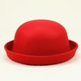 2PCS Elegant Adults Solid Hat Roll Up Brim Panama Bowler Bucket Mens