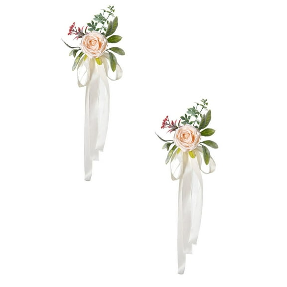 2PCS Elegant Flower Chair Back Decor - Outdoor Wedding Decorations for Events, Party Styling & Photography Props