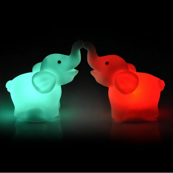 2PCS Elephant-Shape LED Night Lights,RGB Color-Changing Bedside Lamp Romantic Decor Light for Bedside Bedroom Party Gift